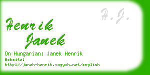 henrik janek business card